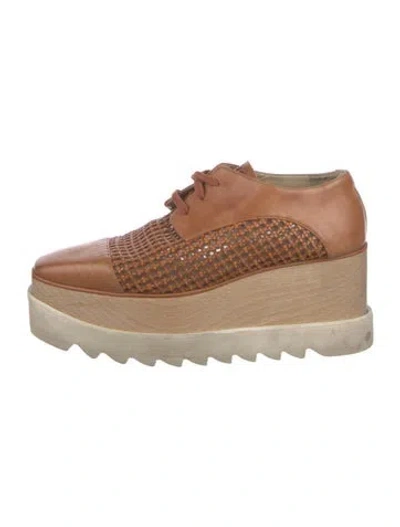 Pre-owned Stella Mccartney Leather Braided Accents Oxfords In Orange