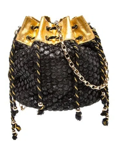Pre-owned Stella Mccartney Leather Bucket Bag In Black