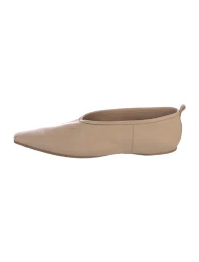 Pre-owned Stella Mccartney Leather Chain-link Accents Ballet Flats In Neutrals