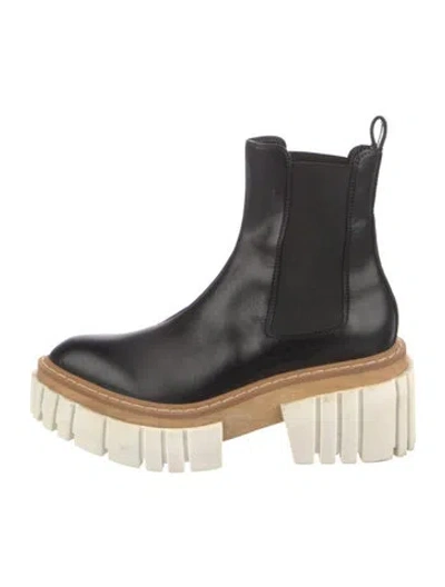 Pre-owned Stella Mccartney Leather Chelsea Boots In Black