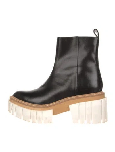 Pre-owned Stella Mccartney Leather Chelsea Boots In Black