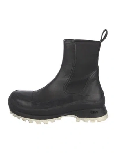 Pre-owned Stella Mccartney Leather Chelsea Boots In Black