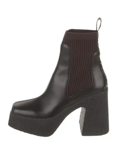 Pre-owned Stella Mccartney Leather Chelsea Boots In Black