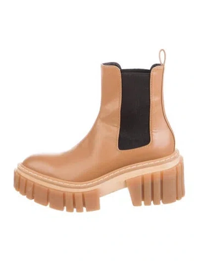 Pre-owned Stella Mccartney Leather Chelsea Boots In Brown
