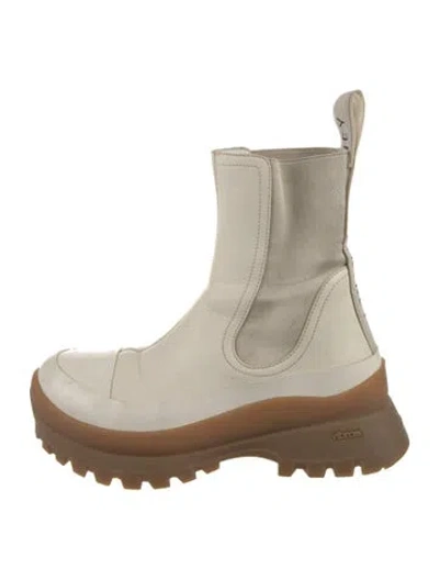 Pre-owned Stella Mccartney Leather Chelsea Boots In Neutral