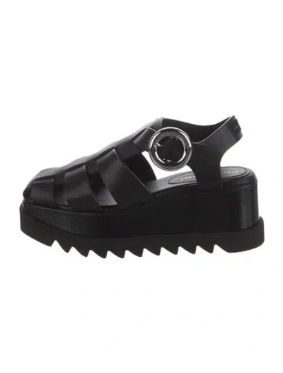 Pre-owned Stella Mccartney Leather Chunky Sneakers In Black