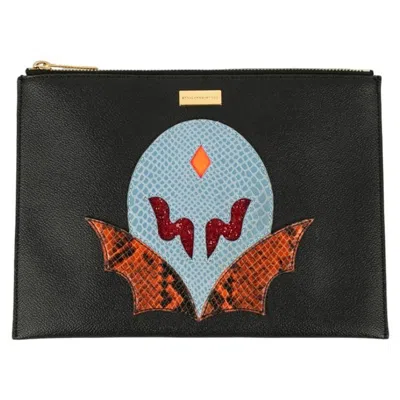 Pre-owned Stella Mccartney Leather Clutch Bag In Black