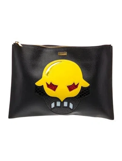 Pre-owned Stella Mccartney Leather Clutch In Black