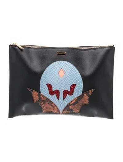 Pre-owned Stella Mccartney Leather Clutch In Black