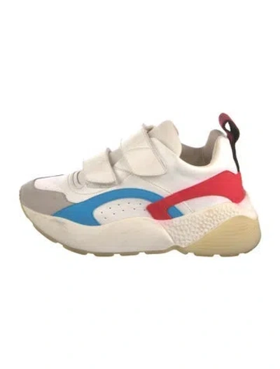 Pre-owned Stella Mccartney Leather Colorblock Pattern Chunky Sneakers In White