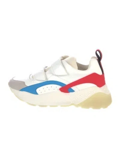 Pre-owned Stella Mccartney Leather Colorblock Pattern Chunky Sneakers In White