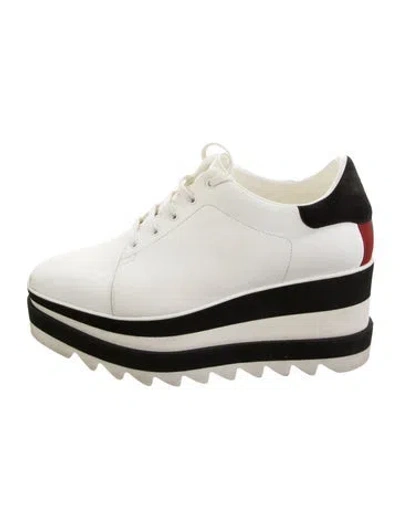 Pre-owned Stella Mccartney Leather Colorblock Pattern Chunky Sneakers In White