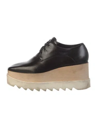 Pre-owned Stella Mccartney Leather Colorblock Pattern Mules In Black