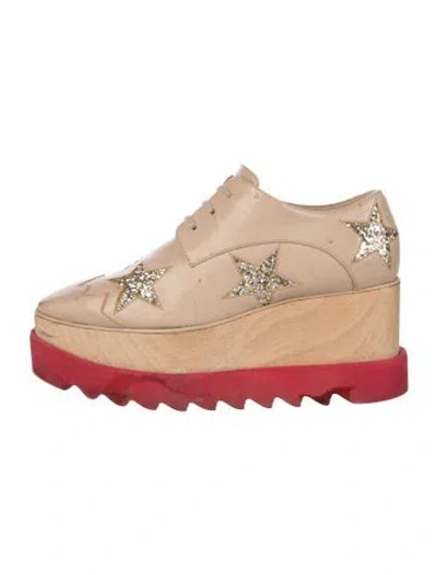 Pre-owned Stella Mccartney Leather Colorblock Pattern Oxfords In Neutrals