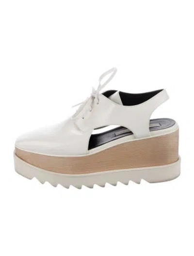 Pre-owned Stella Mccartney Leather Colorblock Pattern Slingback Flats In Neutral
