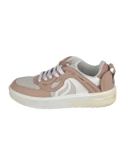 Pre-owned Stella Mccartney Leather Colorblock Pattern Sneakers In Neutral