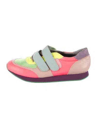 Pre-owned Stella Mccartney Leather Colorblock Pattern Sneakers In Pink