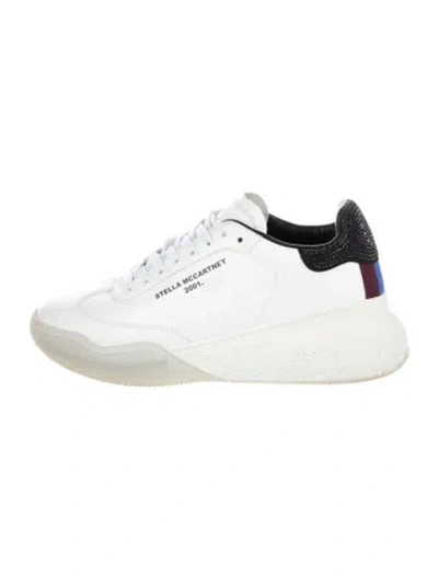 Pre-owned Stella Mccartney Leather Colorblock Pattern Sneakers In White