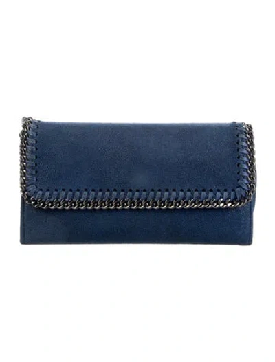 Pre-owned Stella Mccartney Leather Continental Wallet In Blue