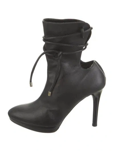 Pre-owned Stella Mccartney Leather Cutout Accent Boots In Black