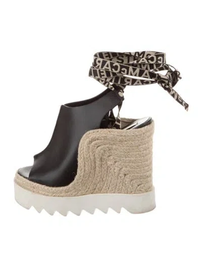 Pre-owned Stella Mccartney Leather Espadrilles In Black