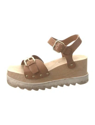 Pre-owned Stella Mccartney Leather Espadrilles In Brown