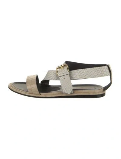 Pre-owned Stella Mccartney Leather Espadrilles In Neutral
