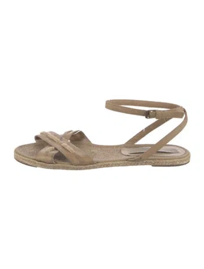 Pre-owned Stella Mccartney Leather Espadrilles In Neutral