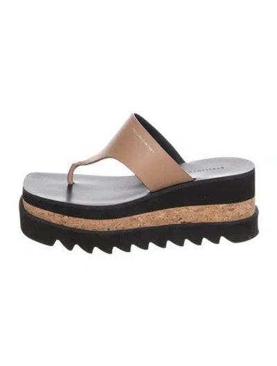 Pre-owned Stella Mccartney Leather Flip Flops In Black