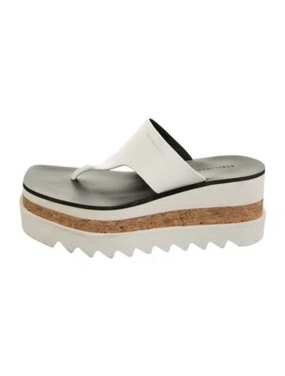Pre-owned Stella Mccartney Leather Flip Flops In Silver