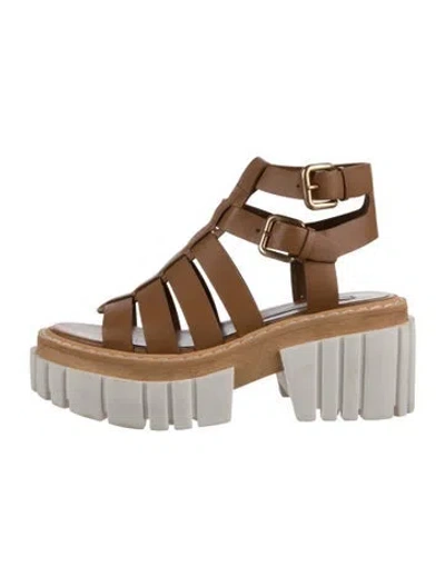 Pre-owned Stella Mccartney Leather Gladiator Sandals In Brown