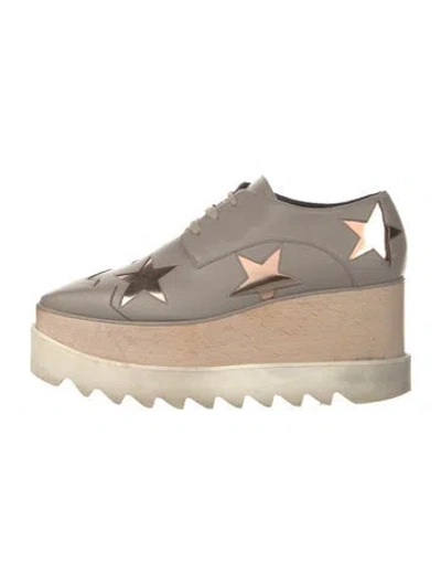 Pre-owned Stella Mccartney Leather Graphic Print Flats In Neutral