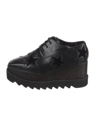 Pre-owned Stella Mccartney Leather Graphic Print Oxfords In Black