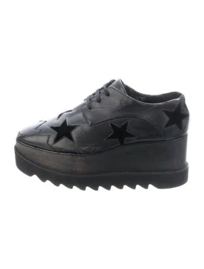 Pre-owned Stella Mccartney Leather Graphic Print Oxfords In Blue