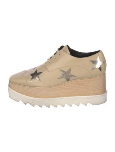 Pre-owned Stella Mccartney Leather Graphic Print Oxfords In Neutrals