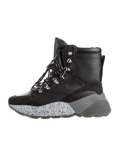 Pre-owned Stella Mccartney Leather Lace-up Boots In Black