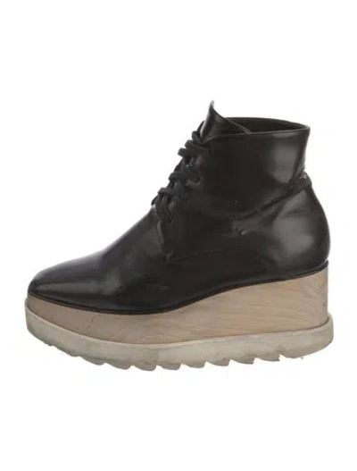 Pre-owned Stella Mccartney Leather Lace-up Boots In Black