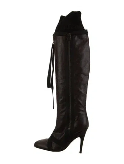 Pre-owned Stella Mccartney Leather Lace-up Boots In Black