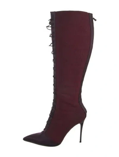 Pre-owned Stella Mccartney Leather Lace-up Boots In Burgundy