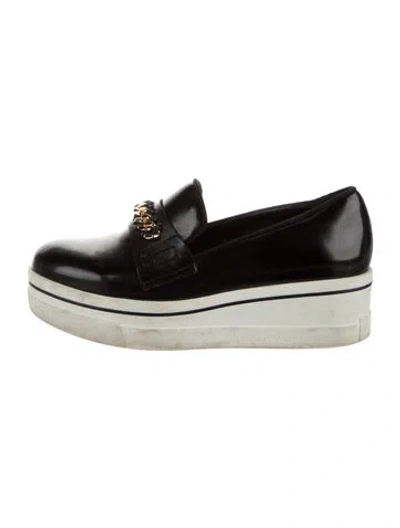 Pre-owned Stella Mccartney Leather Loafers In Black