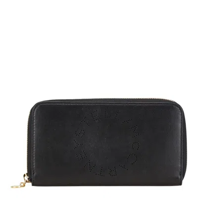 Pre-owned Stella Mccartney Leather Long Wallet (bi-fold) () In Black