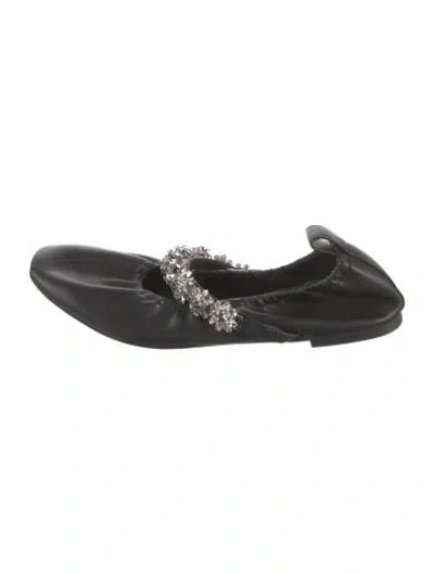 Pre-owned Stella Mccartney Leather Mary Jane Flats In Black