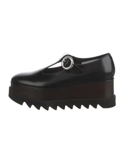 Pre-owned Stella Mccartney Leather Mary Jane Flats In Black