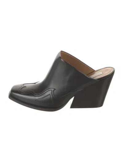 Pre-owned Stella Mccartney Leather Mules In Black