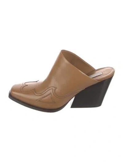 Pre-owned Stella Mccartney Leather Mules In Brown