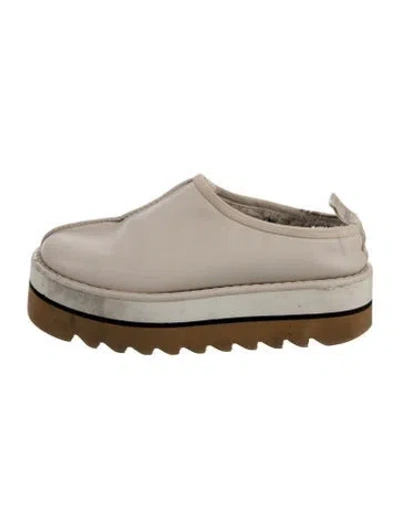 Pre-owned Stella Mccartney Leather Mules In Gray