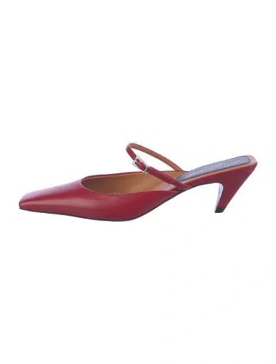 Pre-owned Stella Mccartney Leather Mules In Red