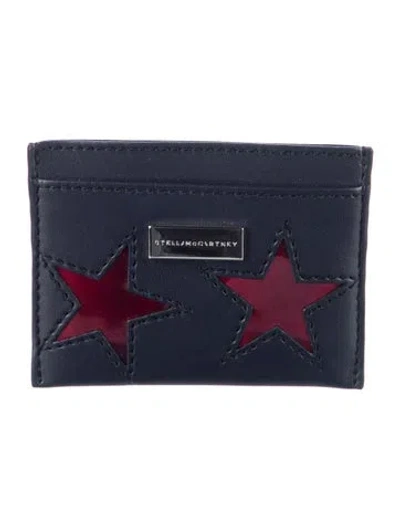 Pre-owned Stella Mccartney Leather Patterned Card Holder In Blue