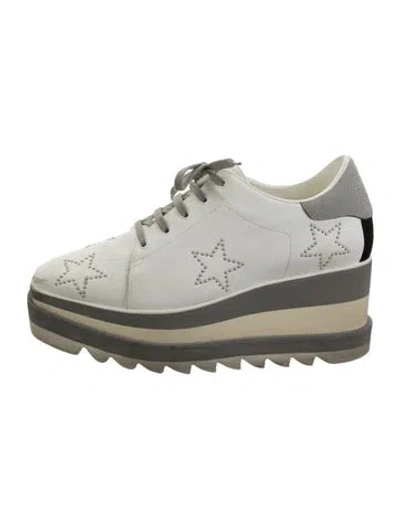 Pre-owned Stella Mccartney Leather Patterned Mules In White