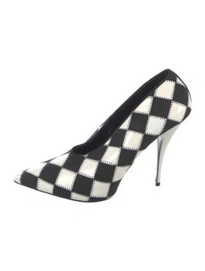 Pre-owned Stella Mccartney Leather Plaid Print Pumps In Multi